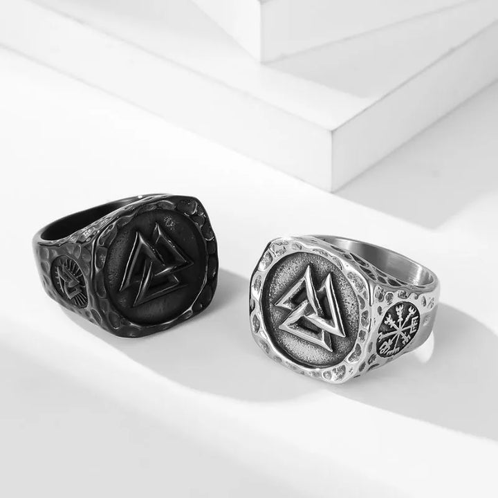 ULIKING JEWELRY RINGS  Vintage Viking Valknut Ring 01