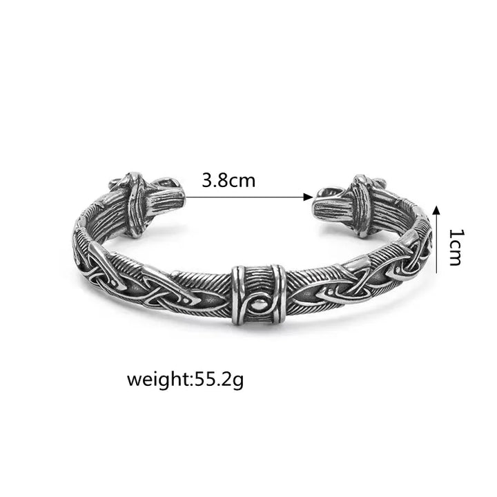  ULIKING JEWELRY BRACELETS Vintage Viking Wolf Head C-Shaped Bracelet 03