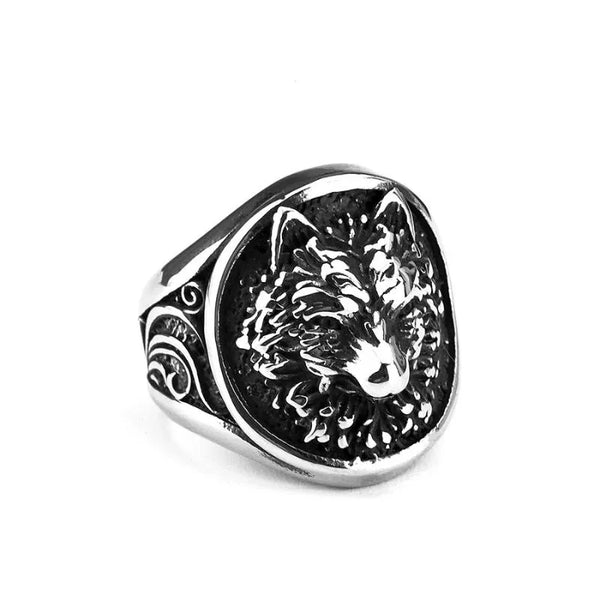 ULIKING JEWELRY RINGS  Vintage Viking Wolf Stainless Steel Ring  05