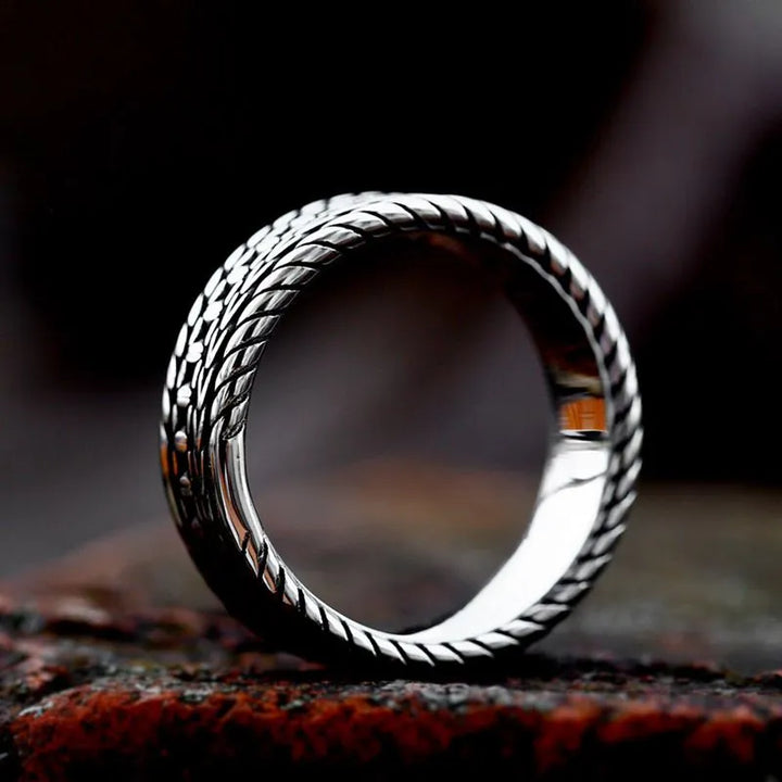 ULIKING JEWELRY RINGS  Vintage Wheat Pattern Stainless Steel Ring 05