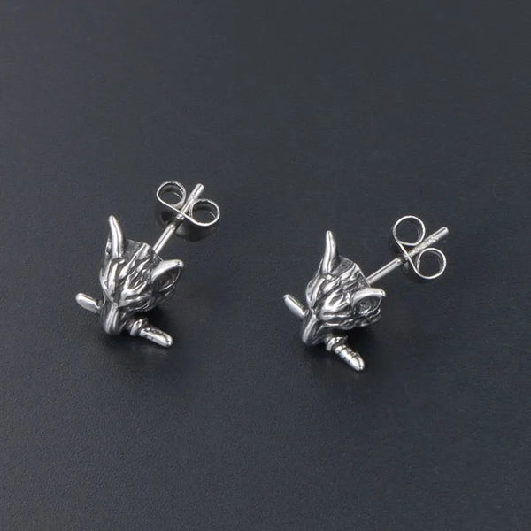  ULIKING JEWELRY EARRINGS Vintage Wolf Head Stainless Steel Earring 01