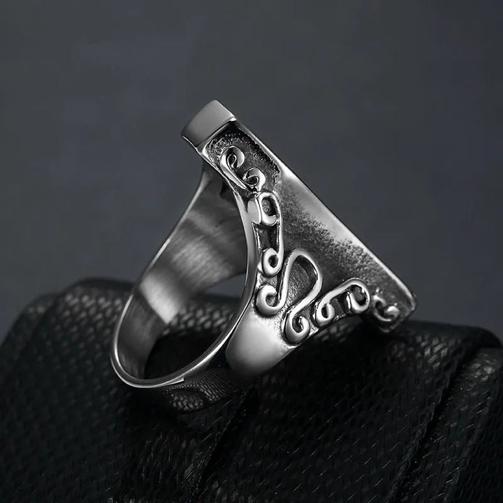 ULIKING JEWELRY RINGS  Vintage Zombie Coffin Stainless Steel Ring  06