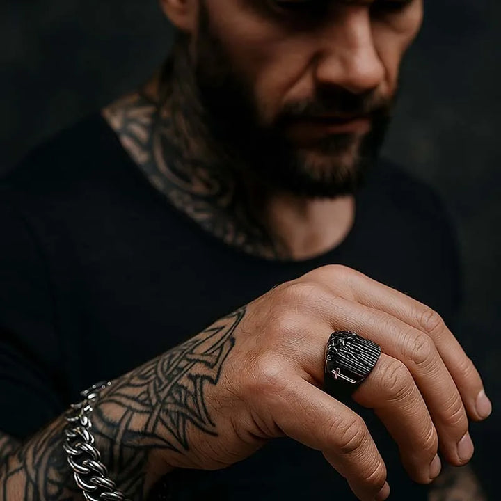 ULIKING JEWELRY RINGS Gothic Vintage Stainless Steel Ring 06