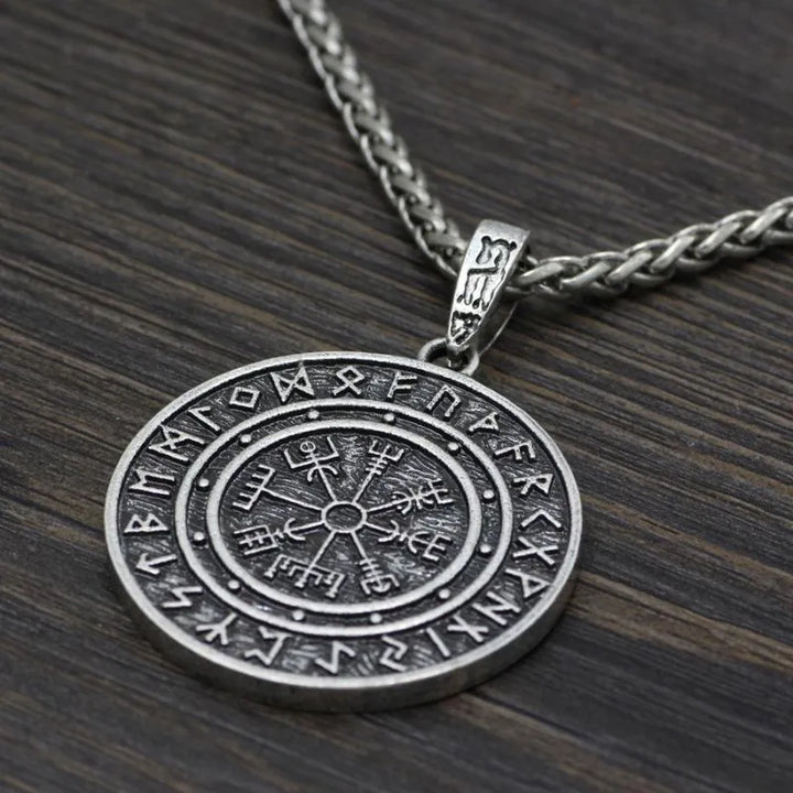 ULIKING JEWELRY NECKLACE Vintage Compass with Rune Necklace 07