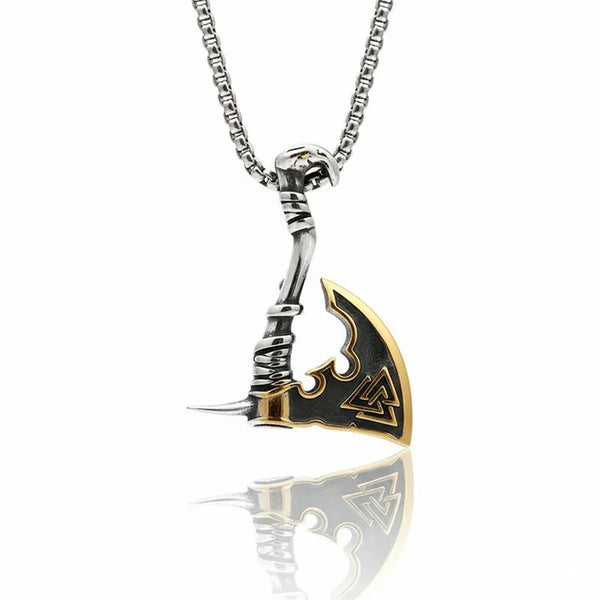 ULIKING JEWELRY PENDANTS Vintage Viking hatchet Valknut Stainless Steel Pendant Necklace 02