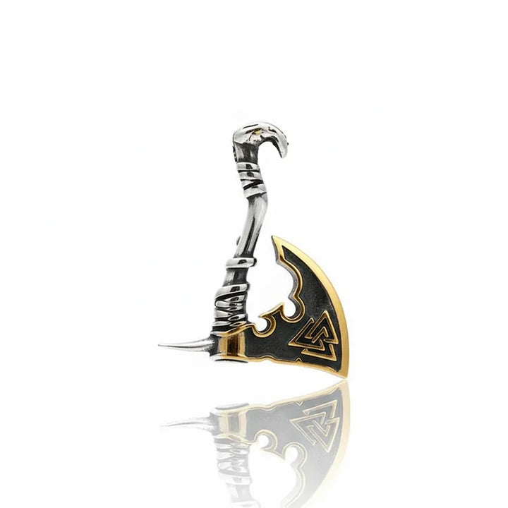 ULIKING JEWELRY PENDANTS Vintage Viking hatchet Valknut Stainless Steel Pendant Necklace 06