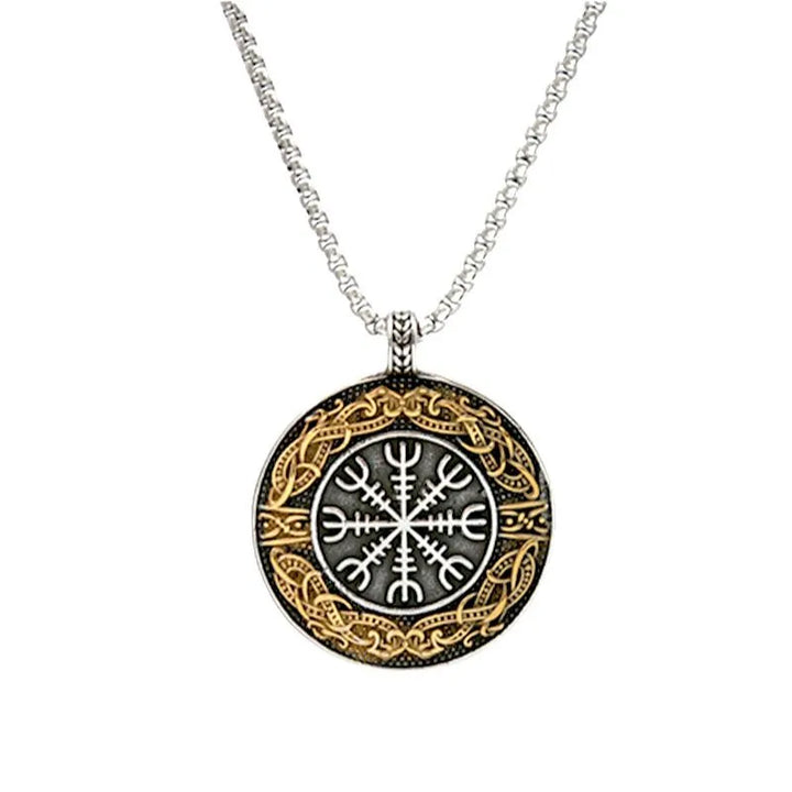 ULIKING JEWELRY PENDANTS Viking Compass Round Stainless Steel Pendant Necklace 05