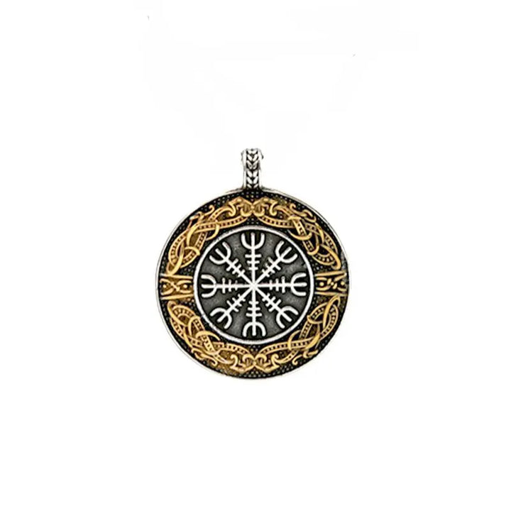 ULIKING JEWELRY PENDANTS Viking Compass Round Stainless Steel Pendant Necklace 04