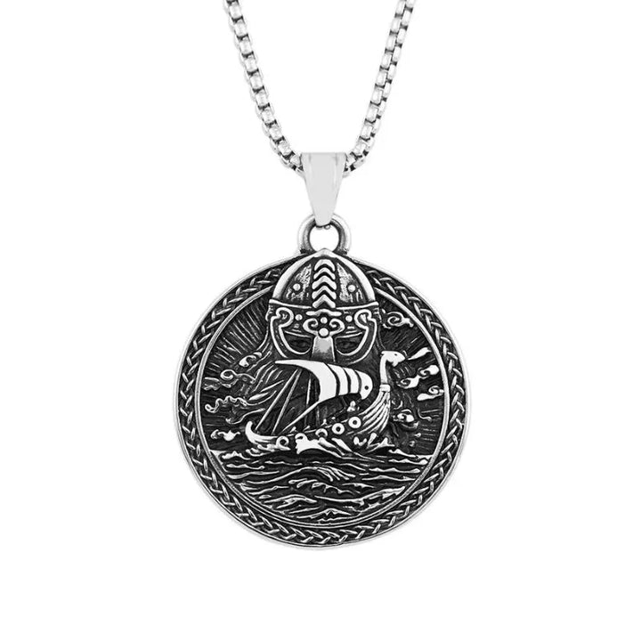 ULIKING JEWELRY PENDANTS Viking Pirate Ship Stainless Steel Pendant Necklace 05