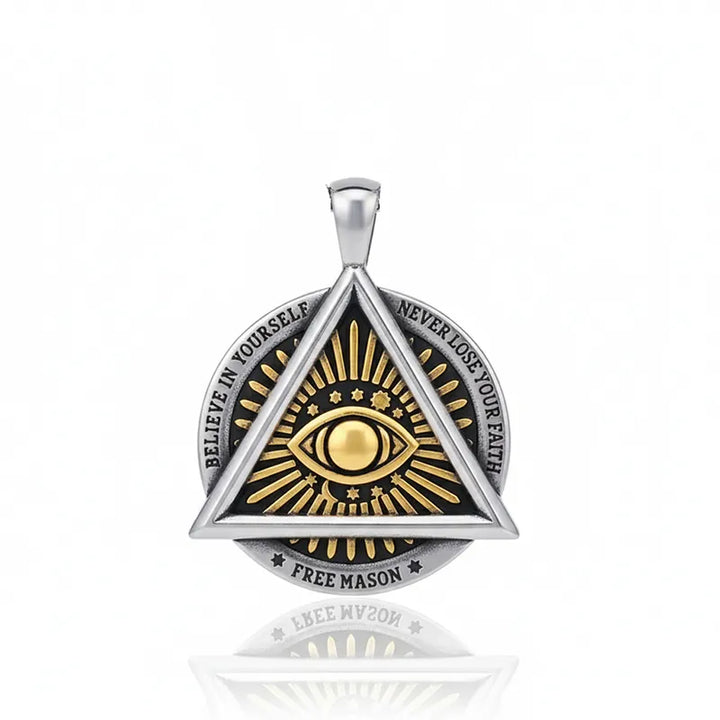 ULIKING JEWELRY PENDANTS Viking Triangle Demon Eye Stainless Steel Pendant Necklace 05