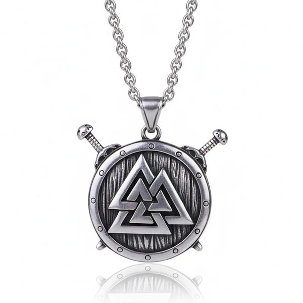 ULIKING JEWELRY PENDANTS Viking Valknut Alarm Clock Stainless Steel Pendant Necklace 01