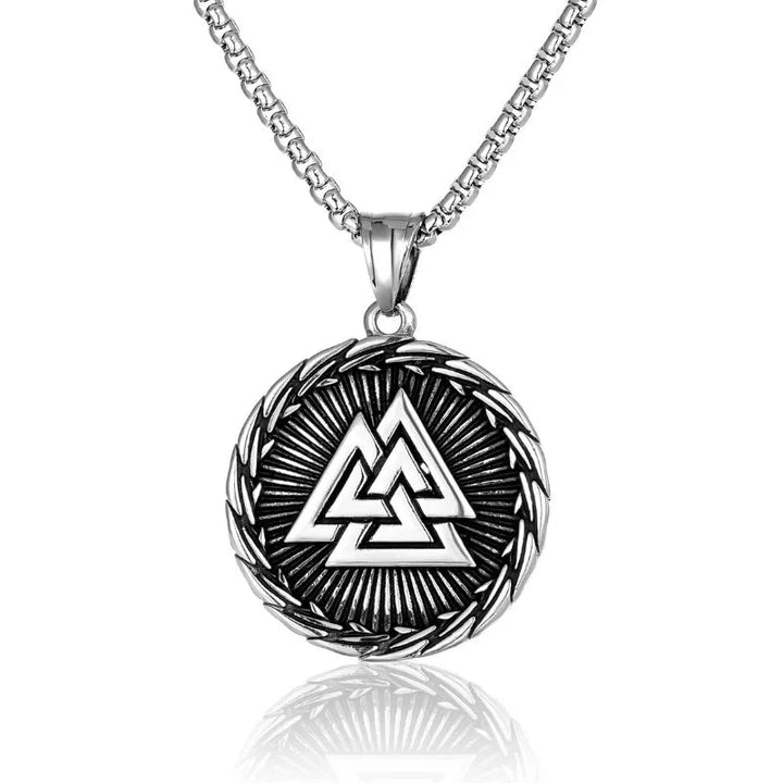 ULIKING JEWELRY PENDANTS Viking Valknut Stainless Steel Pendant Necklace 04