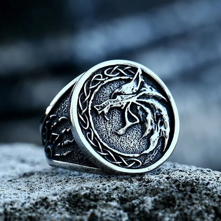 ULIKING JEWELRY RINGS Viking Wolf  Stainless Steel Ring01