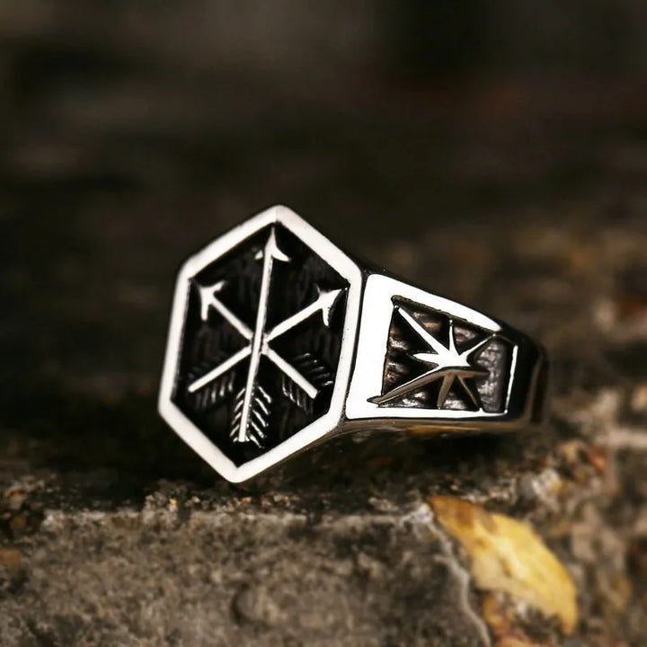 ULIKING JEWELRY RINGS Vintage Arrow Stainless Steel Ring 04