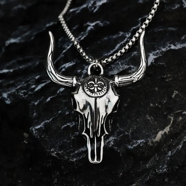  ULIKING JEWELRY PENDANTS  Vintage Bull Head Stainless Steel Pendant 01 
