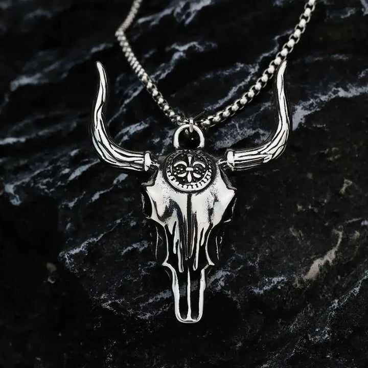  ULIKING JEWELRY PENDANTS  Vintage Bull Head Stainless Steel Pendant 01 