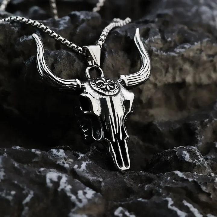  ULIKING JEWELRY PENDANTS  Vintage Bull Head Stainless Steel Pendant 02