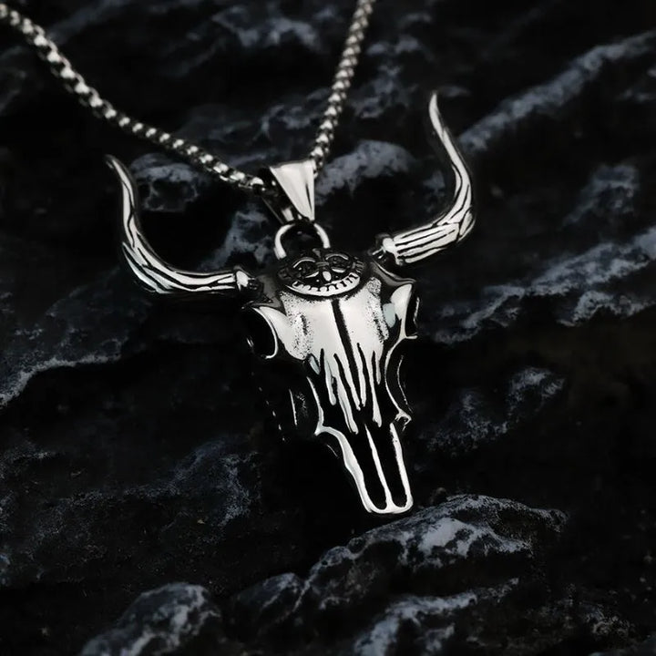  ULIKING JEWELRY PENDANTS  Vintage Bull Head Stainless Steel Pendant 03