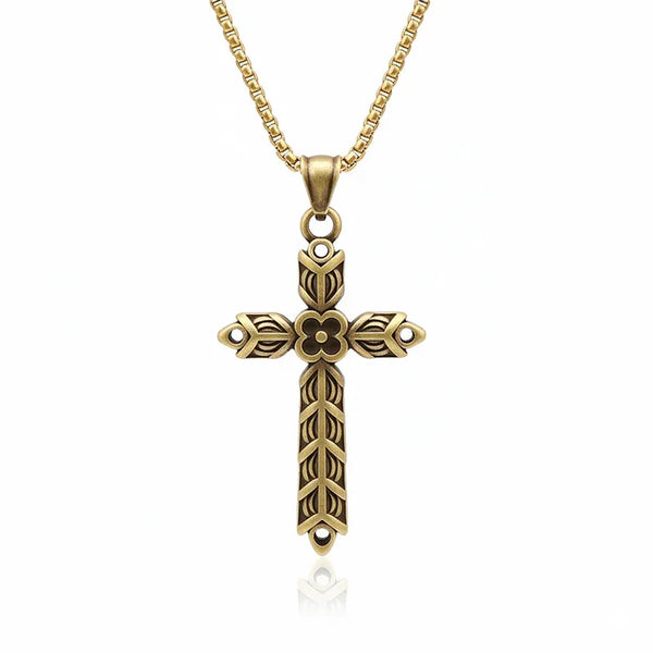 ULIKING JEWELRY PENDANTS Vintage Cross Stainless Steel Pendant Necklace 02