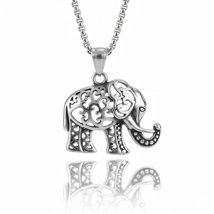 ULIKING JEWELRY PENDANTS  Vintage Hollow Elephant Stainless Steel Pendant 02