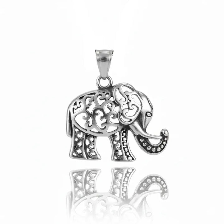  ULIKING JEWELRY PENDANTS  Vintage Hollow Elephant Stainless Steel Pendant 05