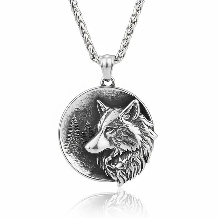 ULIKING JEWELRY PENDANT Vintage Viking Double Sided Wolf Head Stainless Steel Pendant  04