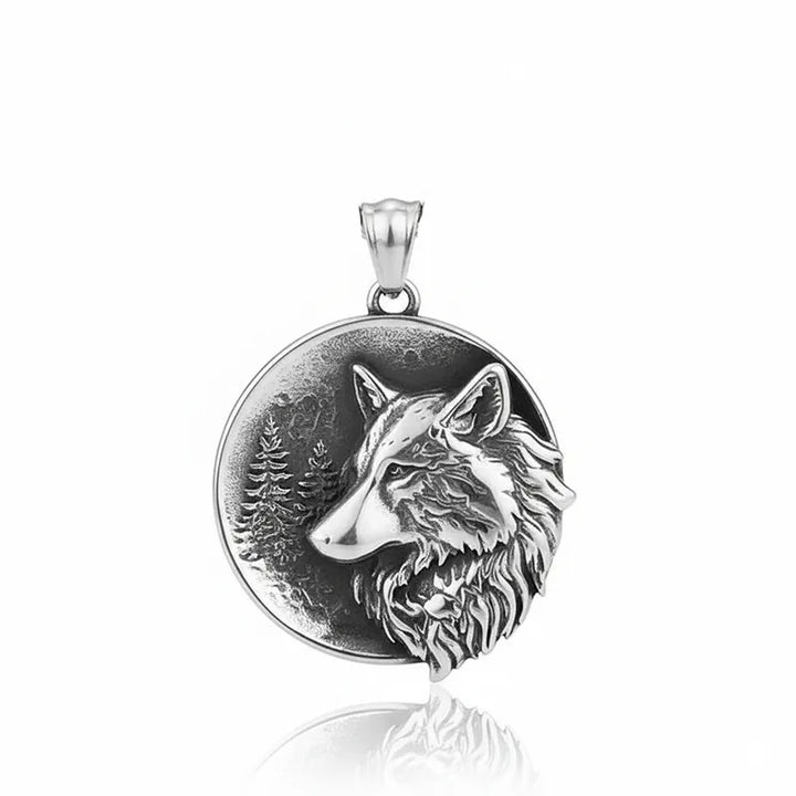 ULIKING JEWELRY PENDANT Vintage Viking Double Sided Wolf Head Stainless Steel Pendant  06
