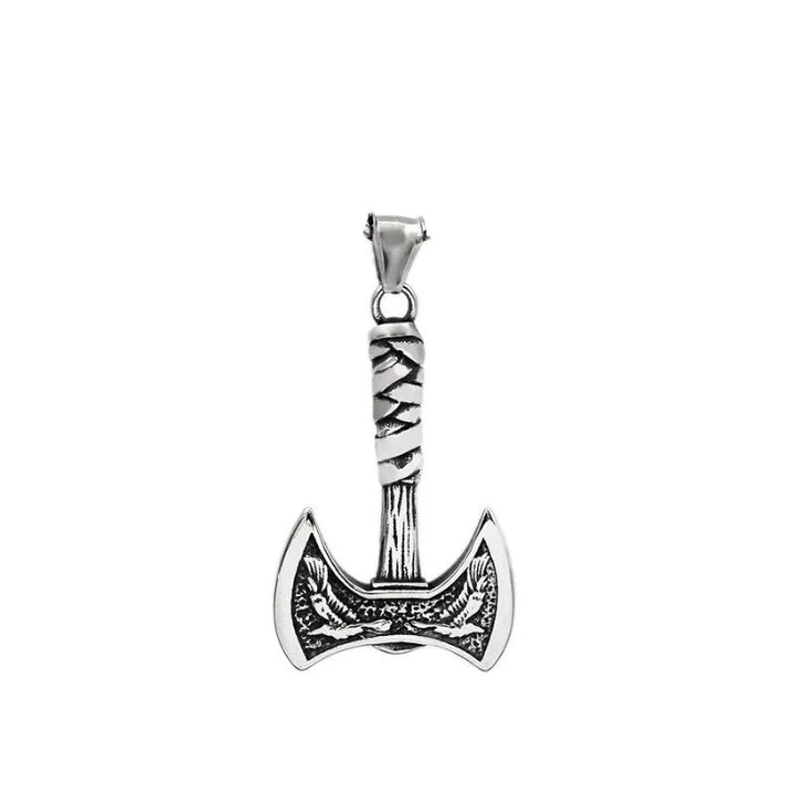 ULIKING JEWELRY PENDANTS Vintage Viking Double sided hatchet Stainless Steel Pendant Necklace 04