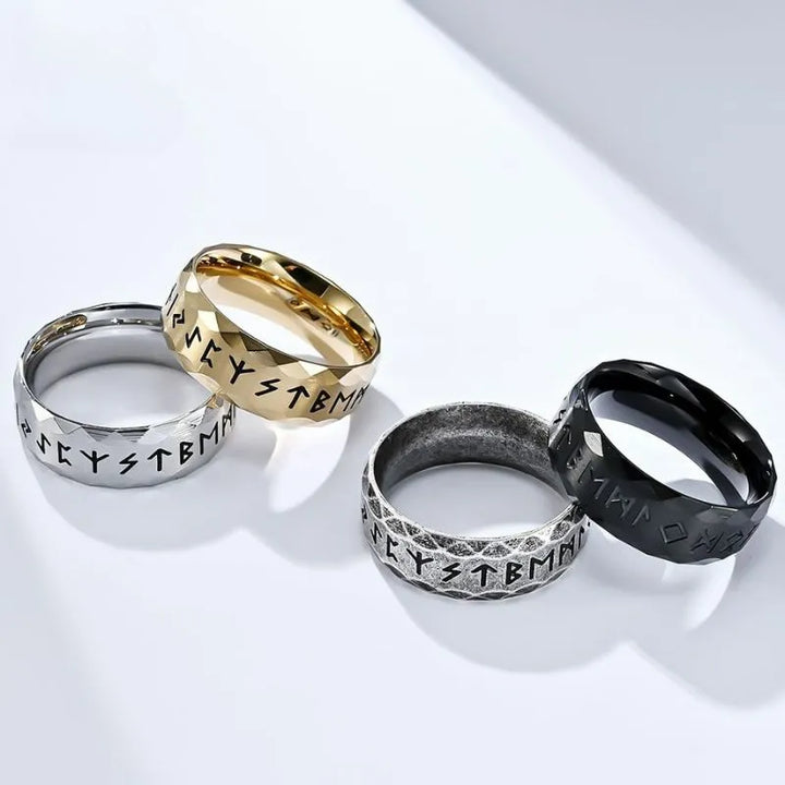 ULIKING JEWELRY RINGS  Vintage  Viking Rune Stainless Steel Ring  01