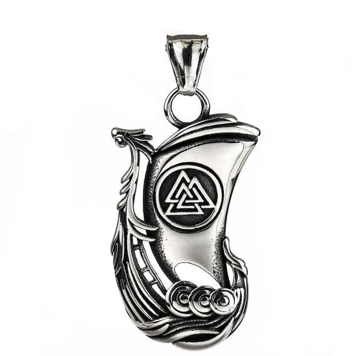  ULIKING JEWELRY PENDANTS  Vintage Viking Ship Valknut Pendant 08