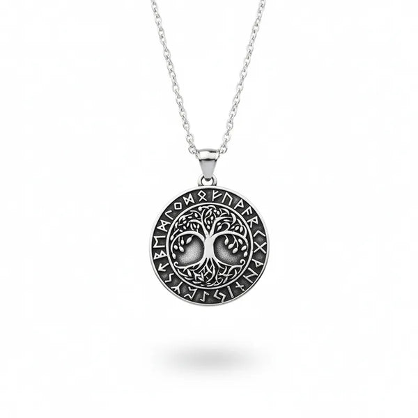 ULIKING JEWELRY PENDANTS Vintage Viking Tree Of Life Stainless Steel Pendant Necklace 02