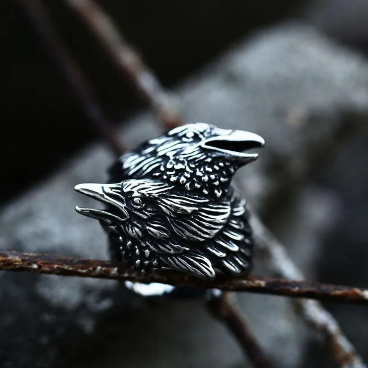 ULIKING JEWELRY RINGS Nordic Viking Raven Ring Black 05