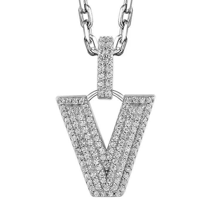  ULIKING JEWELRY PENDANTS 925 Sterling Silver Available In 26 Letters Fully Rhinestone Letter pendant 49