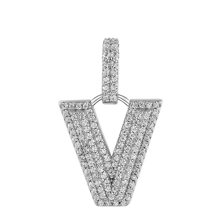  ULIKING JEWELRY PENDANTS 925 Sterling Silver Available In 26 Letters Fully Rhinestone Letter pendant 48