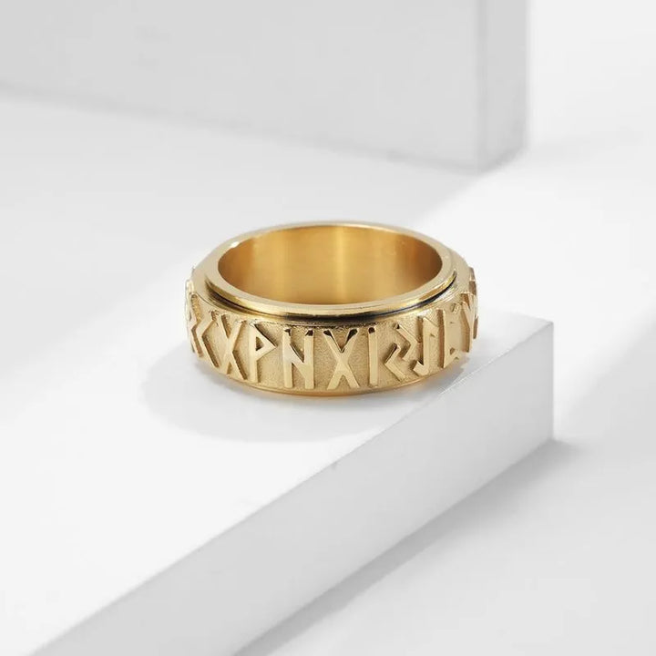ULIKING JEWELRY RINGS Vintage Viking Rune Stainless Steel Spinner Ring 04