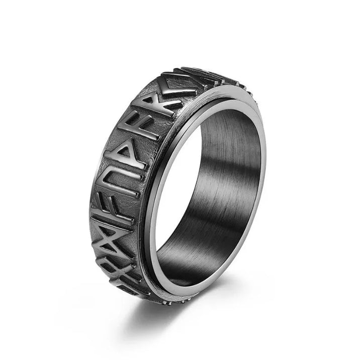 ULIKING JEWELRY RINGS Vintage Viking Rune Stainless Steel Spinner Ring 05
