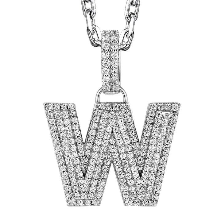  ULIKING JEWELRY PENDANTS 925 Sterling Silver Available In 26 Letters Fully Rhinestone Letter pendant 51