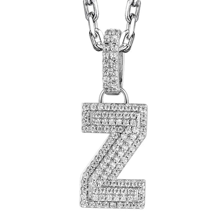  ULIKING JEWELRY PENDANTS 925 Sterling Silver Available In 26 Letters Fully Rhinestone Letter pendant 57